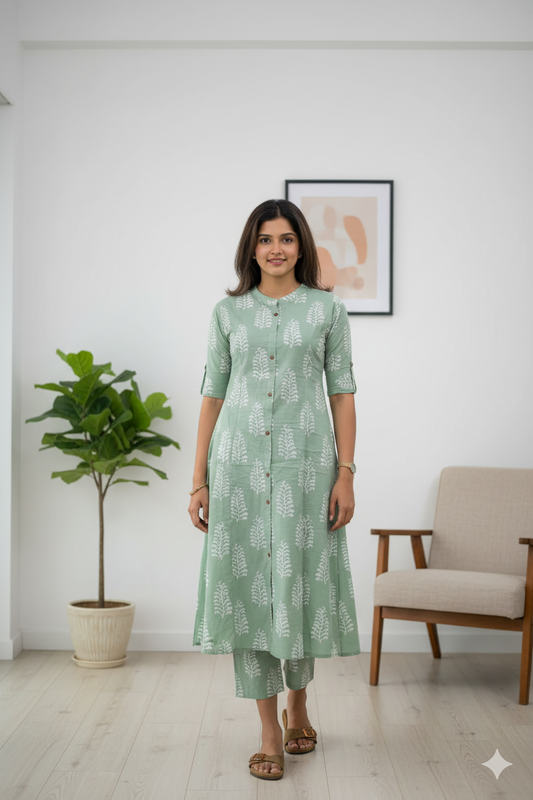 Premium Graceful In Green: Casual Elegance