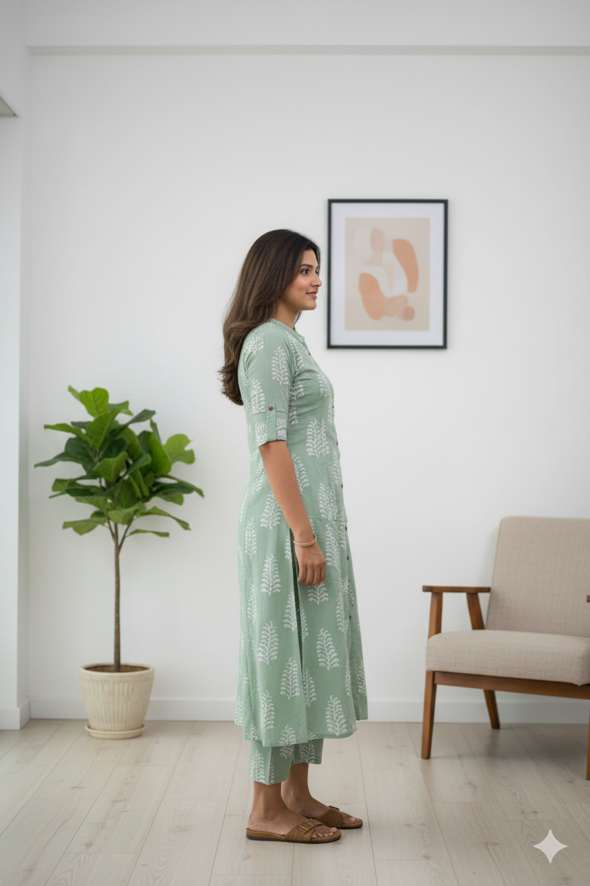 Premium Graceful In Green: Casual Elegance