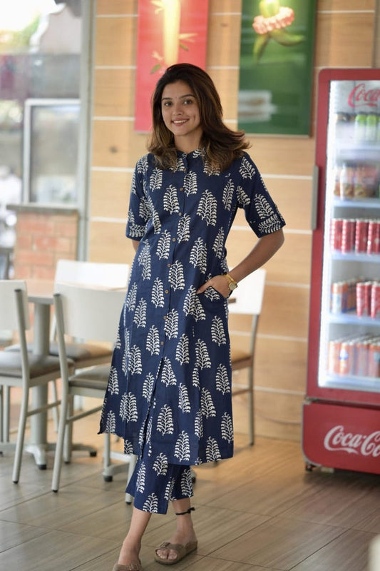 Premium  Casual Elegance In Indigo